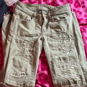 light green american eagle super stretch jeans